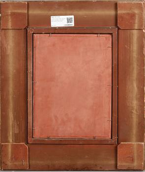 OKÄND KONSTNÄR, olja på pannå, otydligt signerad, 1900-talets andra hälft.