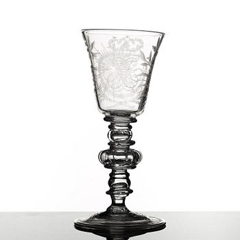 POKAL, glas. Kungsholmsglasbruk, Sverige, 1700-tal.