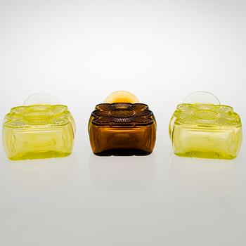 TAMARA ALADIN, VASER, 3 st, glas, "Amuletti", 1731, Riihimäen Lasi, 1971-1975.