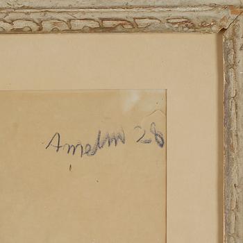 ALBIN AMELIN, pastell på papper, signerad och daterad 28.