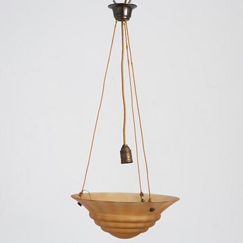 Edward Hald, a ceiling lamp model "HD 625", Orrefors & Nordiska Kompaniet, 1930s.