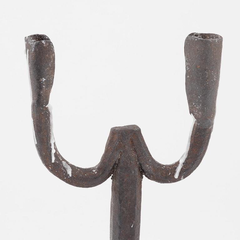 Ljusstake, smidesjärn, allmoge, 18/1900-tal.