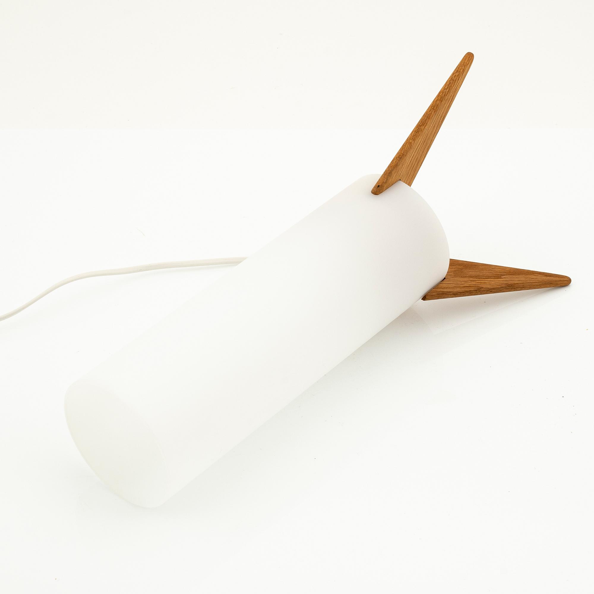 Uno & Östen Kristiansson, an oak and acrylic table light, Luxus, Vittsjö.