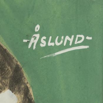 JOHN MAURITZ ÅSLUND, mixed media on paper, sketch for movie poster, 1928. Signed Åslund.