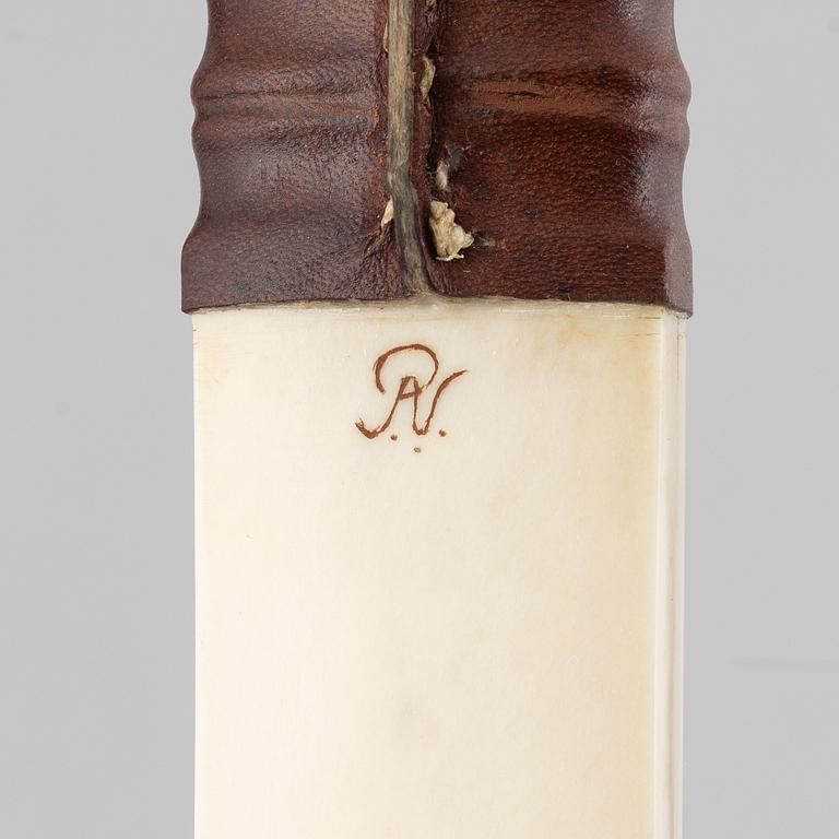 Per Anders Nutti, a reindeer antler knife, signed.