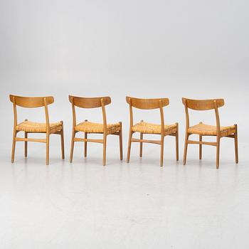 Hans J.Wegner, four dining chairs, model "CH-23",, Denmark, second half of the 20th century.