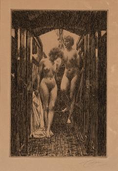 Anders Zorn, etching, 1917, signed in pencil.