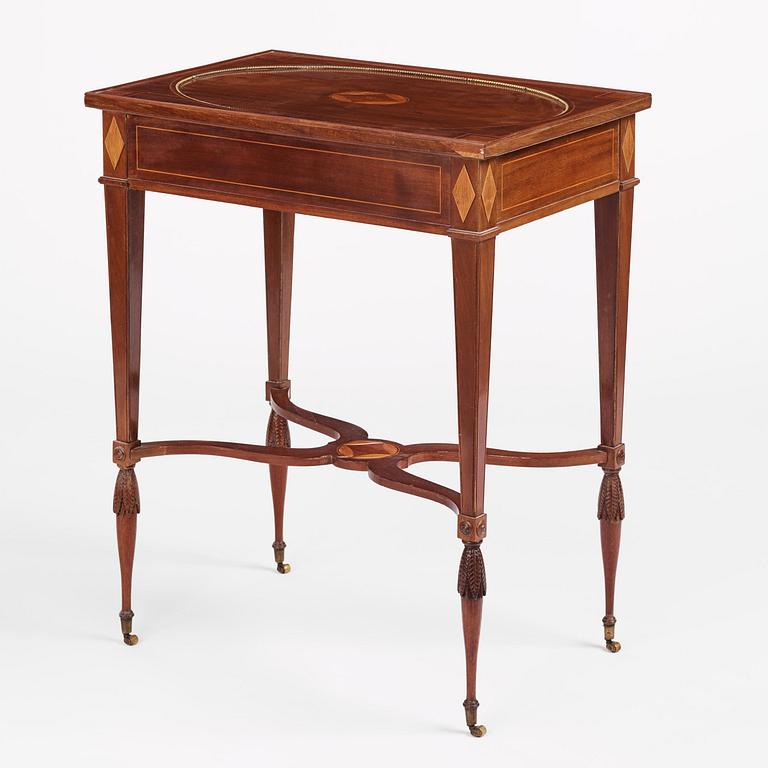 A late Gustavian mahogany table by F. A. Eckstein (master in Stockholm 1794-1814).