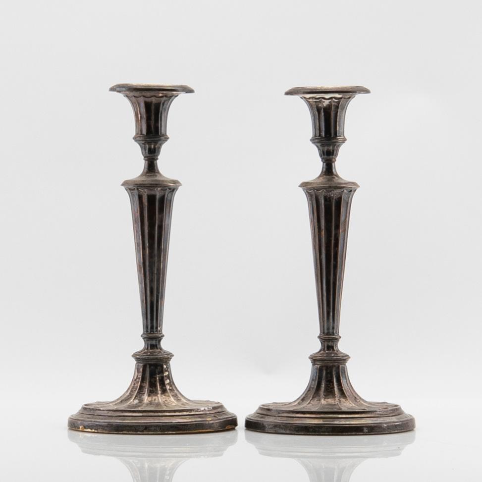 Goldsmiths & Silversmiths Co Ltd, candlesticks a pair, silver London 1901.