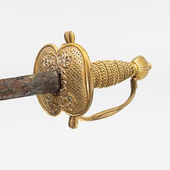 A Swedish infantry officer's sword, with scabbard, end of the 18th Century.