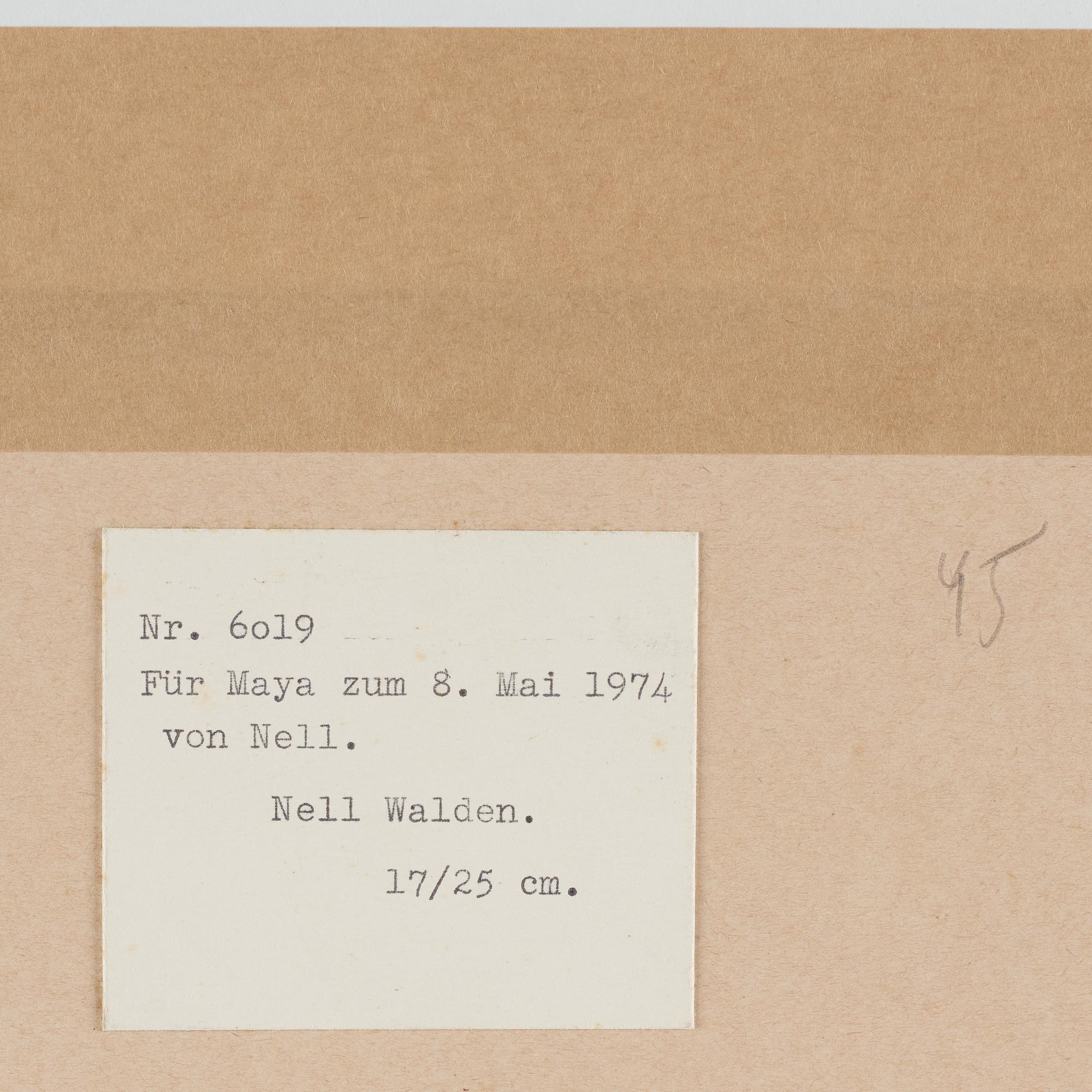 NELL WALDEN, mixed media on paper.