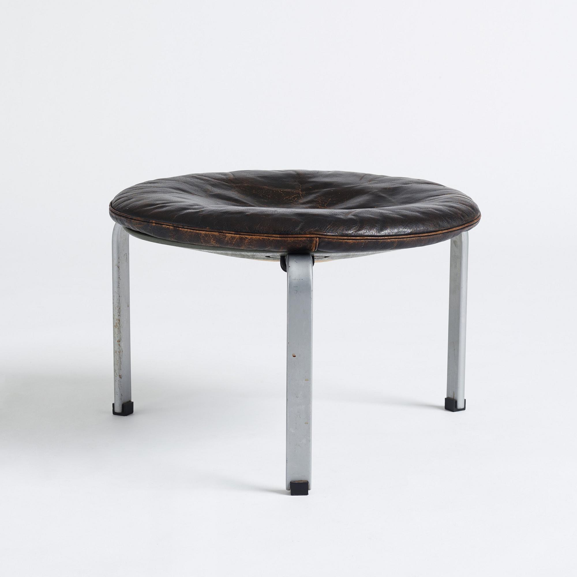 Poul Kjaerholm, a 'PK-33' stool, executed by E Kold Christensen, Denmark.