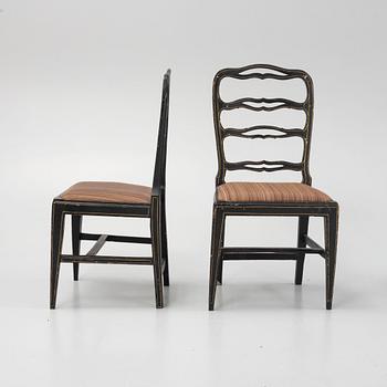 Four late Gustavian chairs, around 1800.