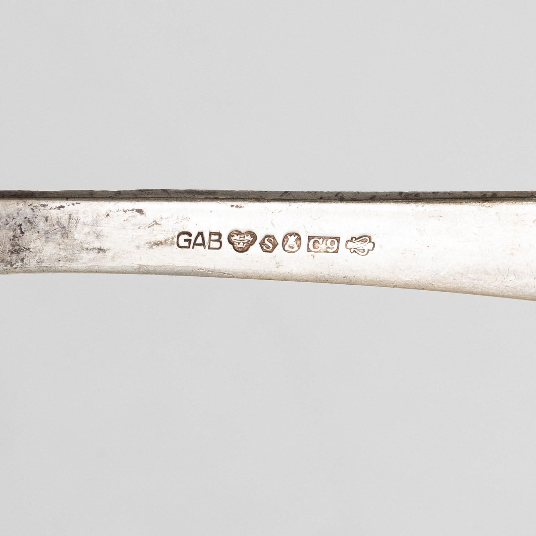 Bestickservis, 51 delar, silver, "Rosenholm", GAB, Stockholm, 1900-talets mitt.