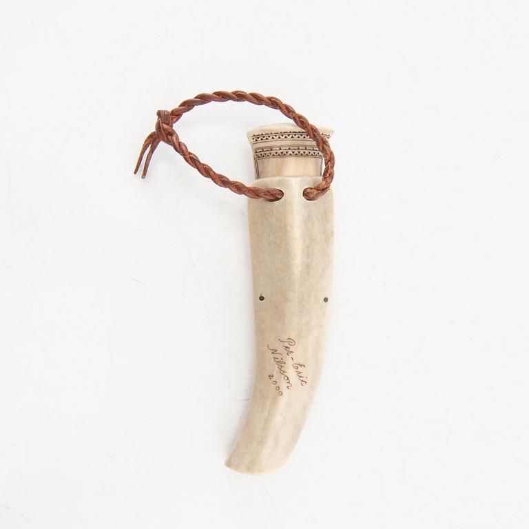 Per-Eric Nilsson full-horn knife signed and dated 2000.