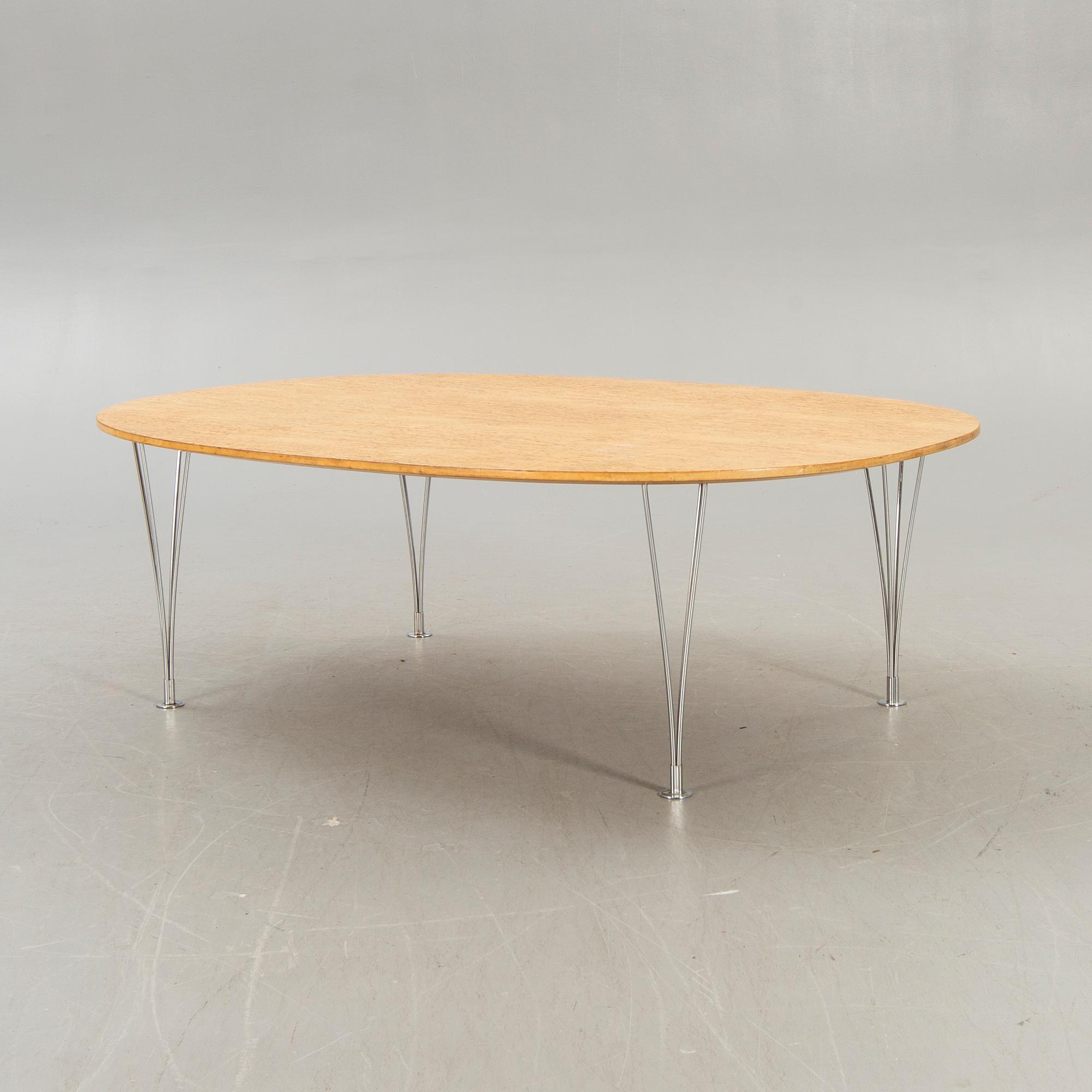 Bruno Mathsson & Piet Hein, coffee table, "Superellips", Fritz Hansen, second half of the 20th century.