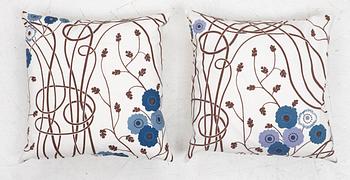 Josef Frank, gardiner, ett par samt kuddar, ett par, "Loops", Firma Svenskt Tenn.