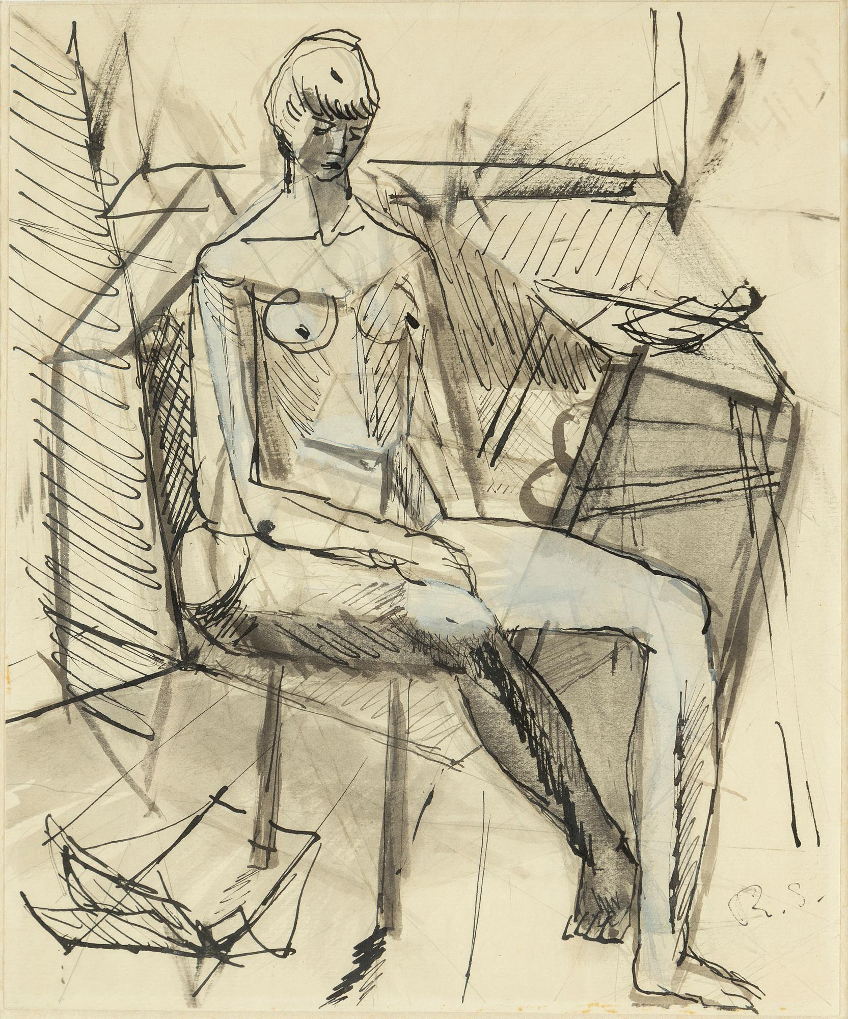 RAGNAR SANDBERG, ink and gouache, signed.