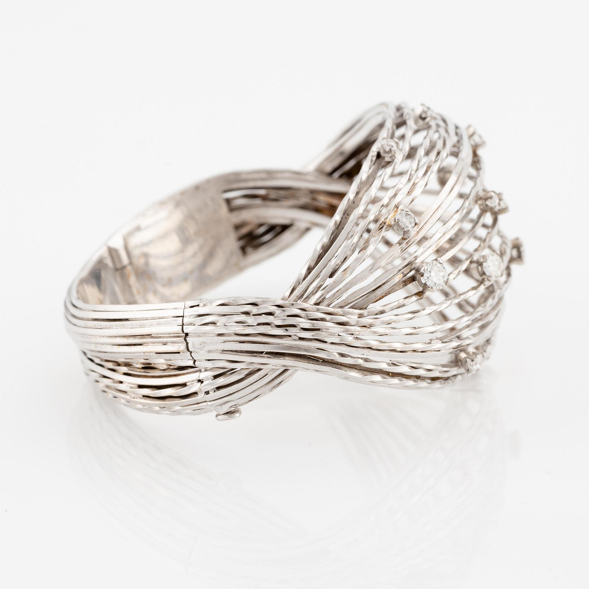 Sterlé, tillskrivet, armband 18K guld med runda briljantslipade diamanter.