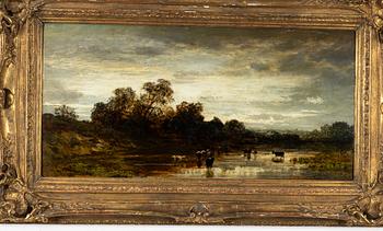 Eduard Schleich, attributed, Grazing Cattle.