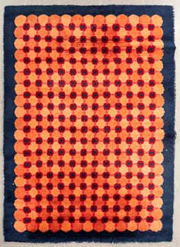 Rya machine-woven rug "Bull", Svängsta carpet factory, approximately 192x137 cm.