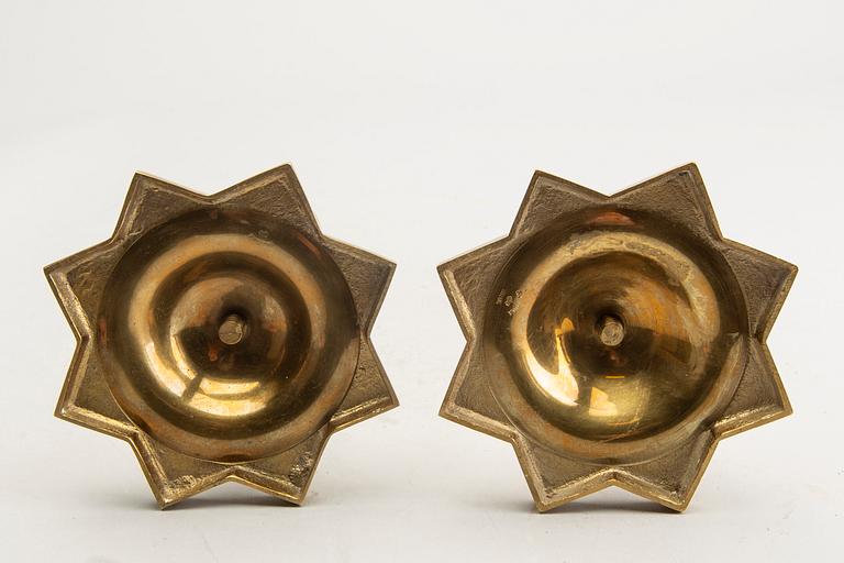 Skultuna Brassworks, "Stjärnestaken", candlesticks, a pair, brass.