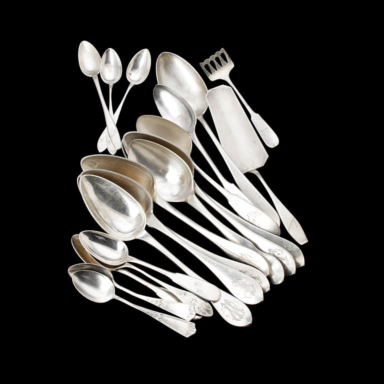 PARTI SILVERBESTICK, 20 delar,  Finland, total vikt 627 g.