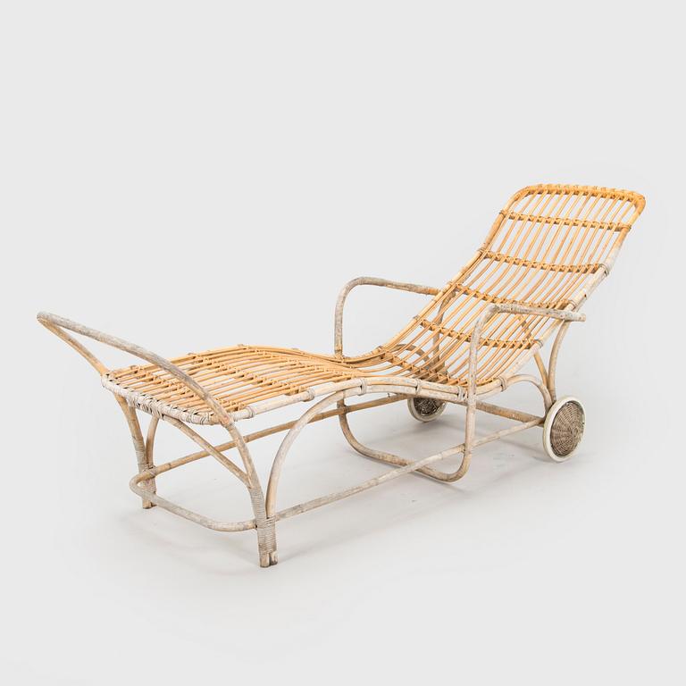 Aino Aalto, puutarhatuoli / aurinkotuoli, malli 374, jälleenmyyjä Artek, 1957.