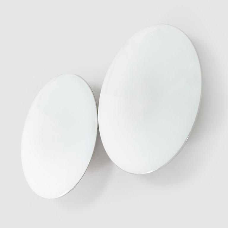 Arne Jacobsen, a pair of 1960's 'AJ-Eklipta' ceiling / wall lamps, for Louis Poulsen/licensed manufacturer Orno, Stockmann.