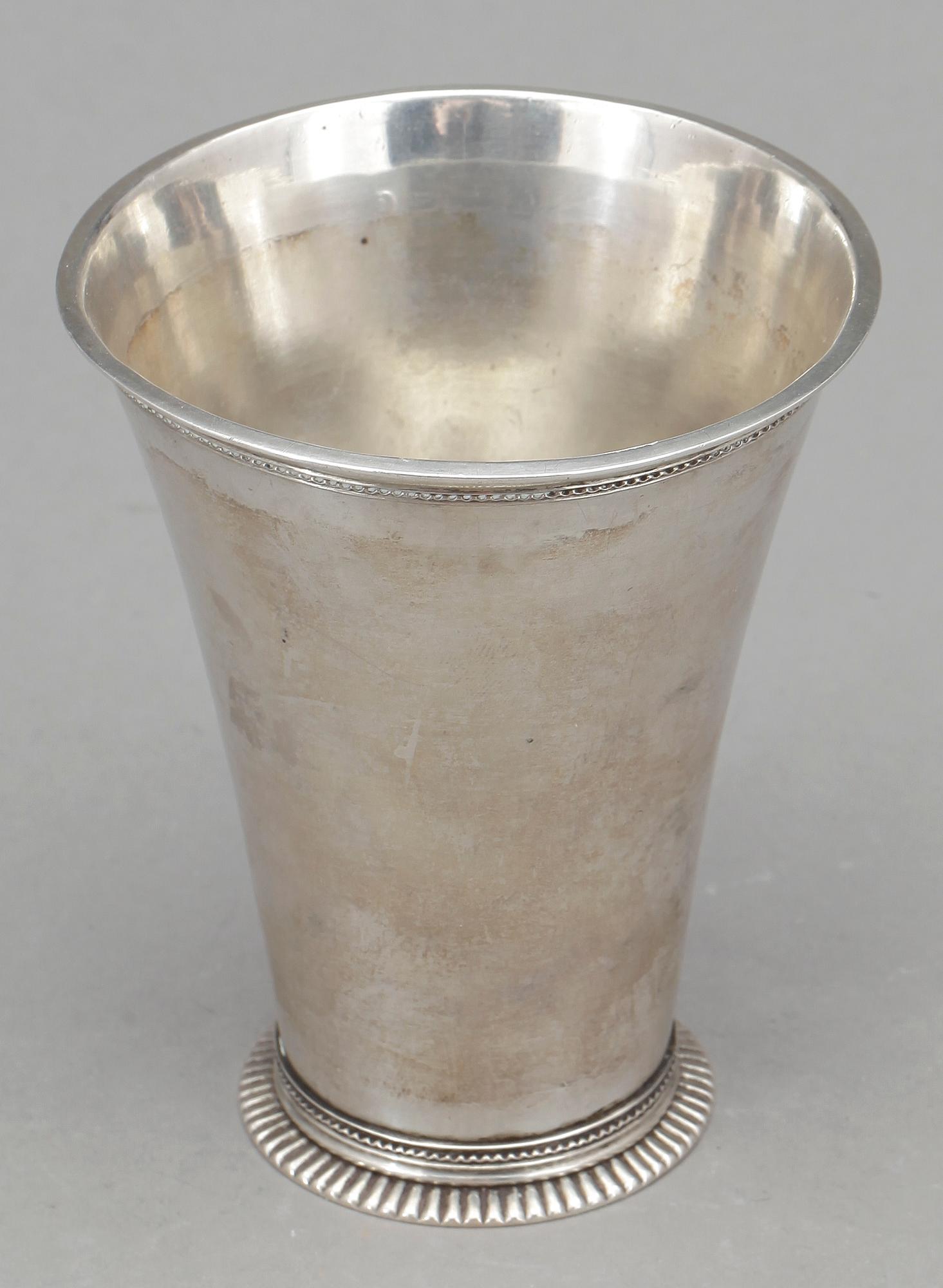 BÄGARE, silver, Hans Petter Vogt, Kristianstad, 1793. Vikt ca 193 gram.