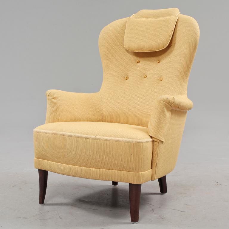 FÅTÖLJ, "Farmor", Carl Malmsten, O H Sjögrens Stoppmöbler, Tranås, 1900-talets andra hälft.