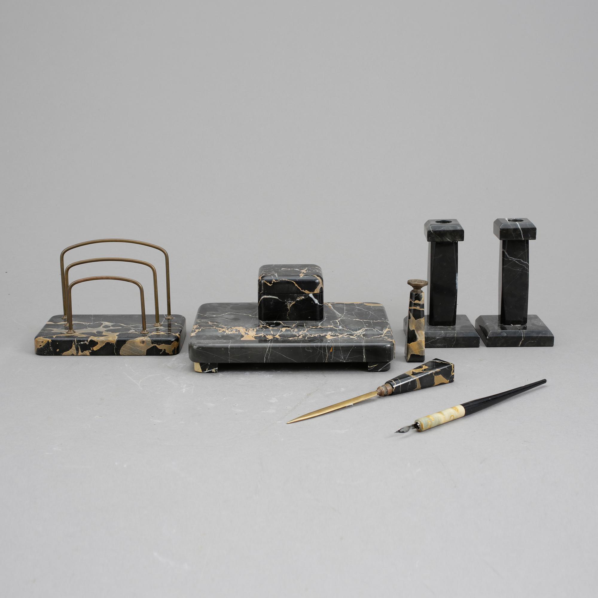 SKRIVSET, sten, 6 delar, 1930-tal.