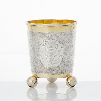 A Swedish Baroque parcel-gilt silver beaker, mark of Per Eriksson (Jönköping 1656-1661-).