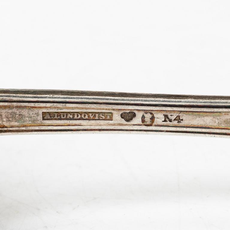 A collection of silver cutlery, various models, Petter Eneroth and Anders Lundqvist among others, 18th-20th century.