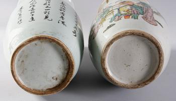 GOLVVASER, 2 st, porslin, Kina, 1900-tal.