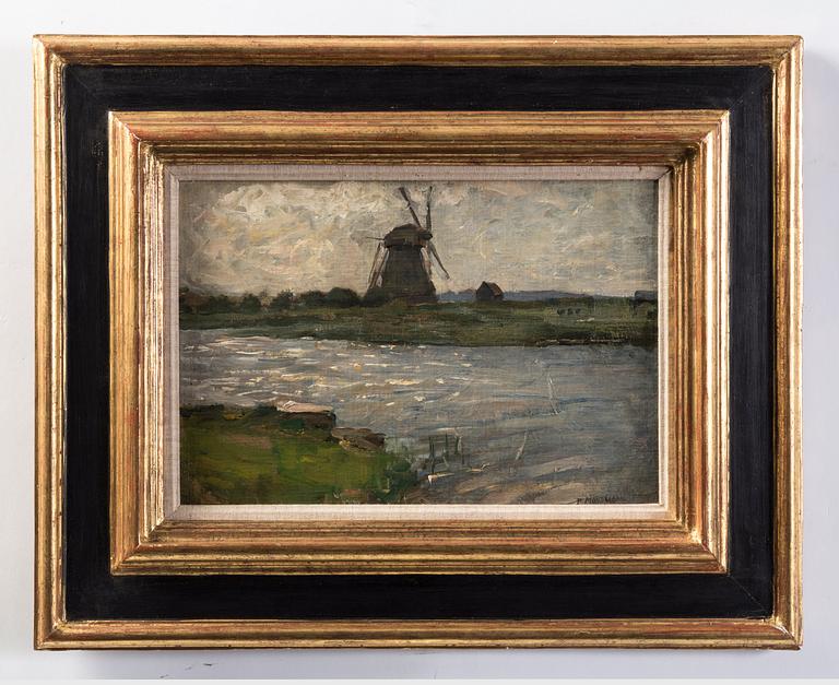 Piet Mondrian, Oostzijdse Mill viewed from dock at Landzicht Farm.