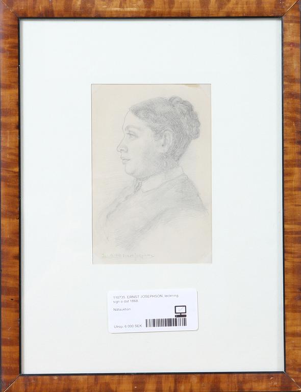 ERNST JOSEPHSON, teckning, sign o dat 1868.