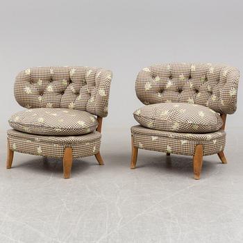 A pair of armchairs, designed by Otto Schultz, mid 20th century.