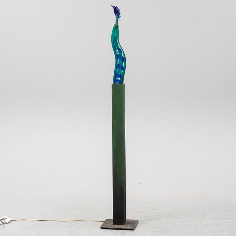 KJELL ENGMAN, a unique sand cast glass sculpture, Kosta Boda, Sweden.