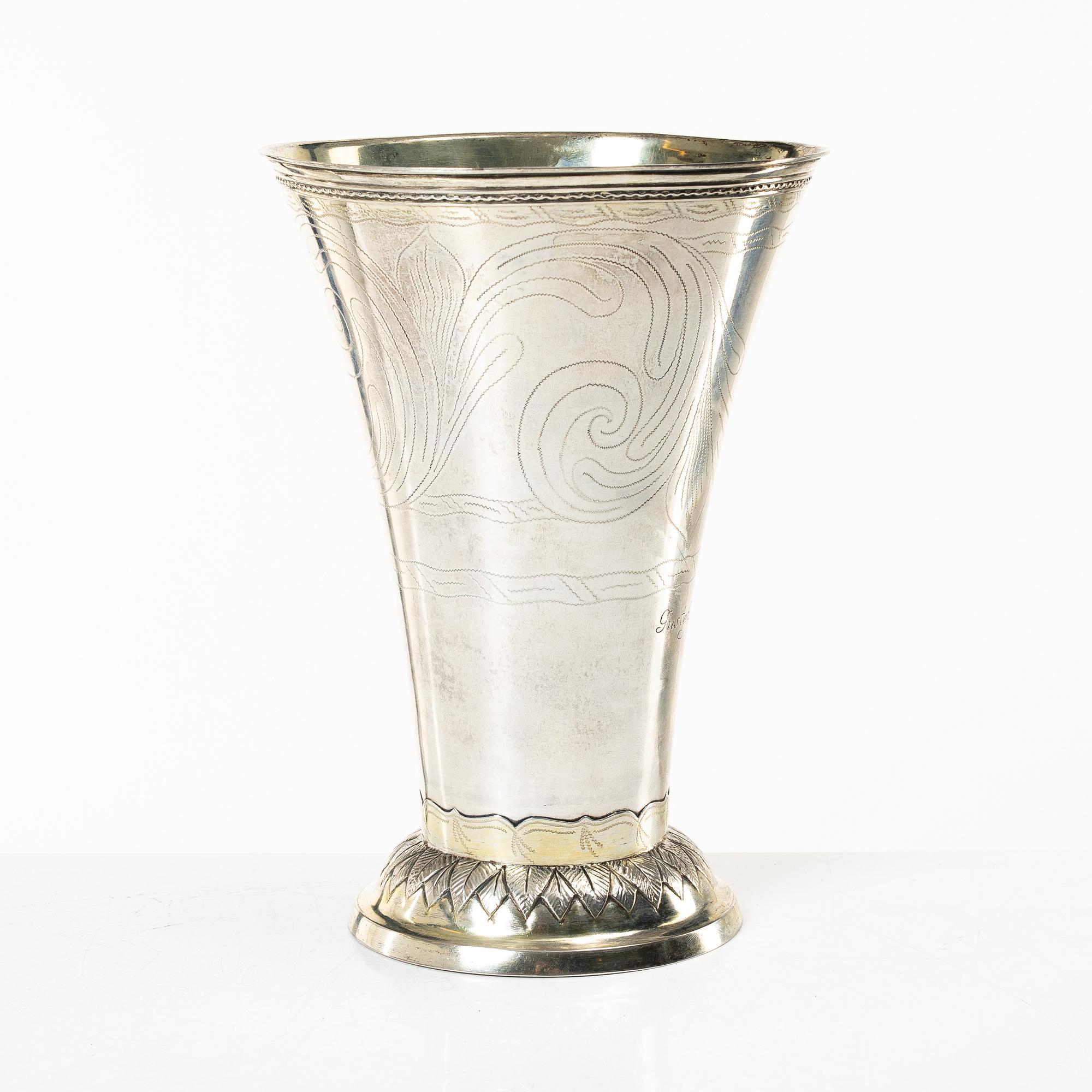 Olof Peter Almén, bägare, silver,Hedemora, 1809.