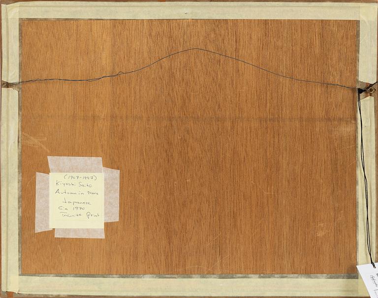 Kiyoshi Saito, färgträsnitt, signerad.