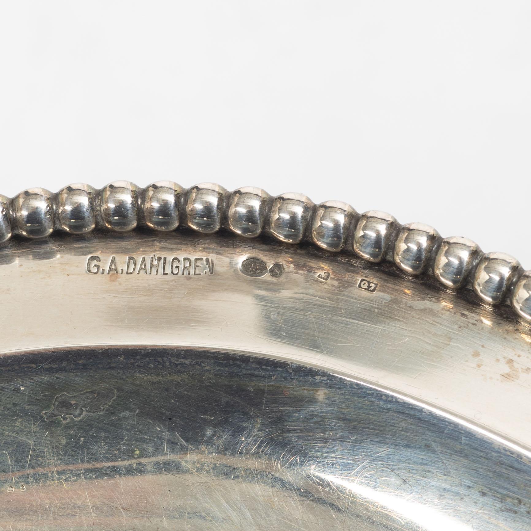 Bricka, silver, GA Dahlgren, Malmö 1918.