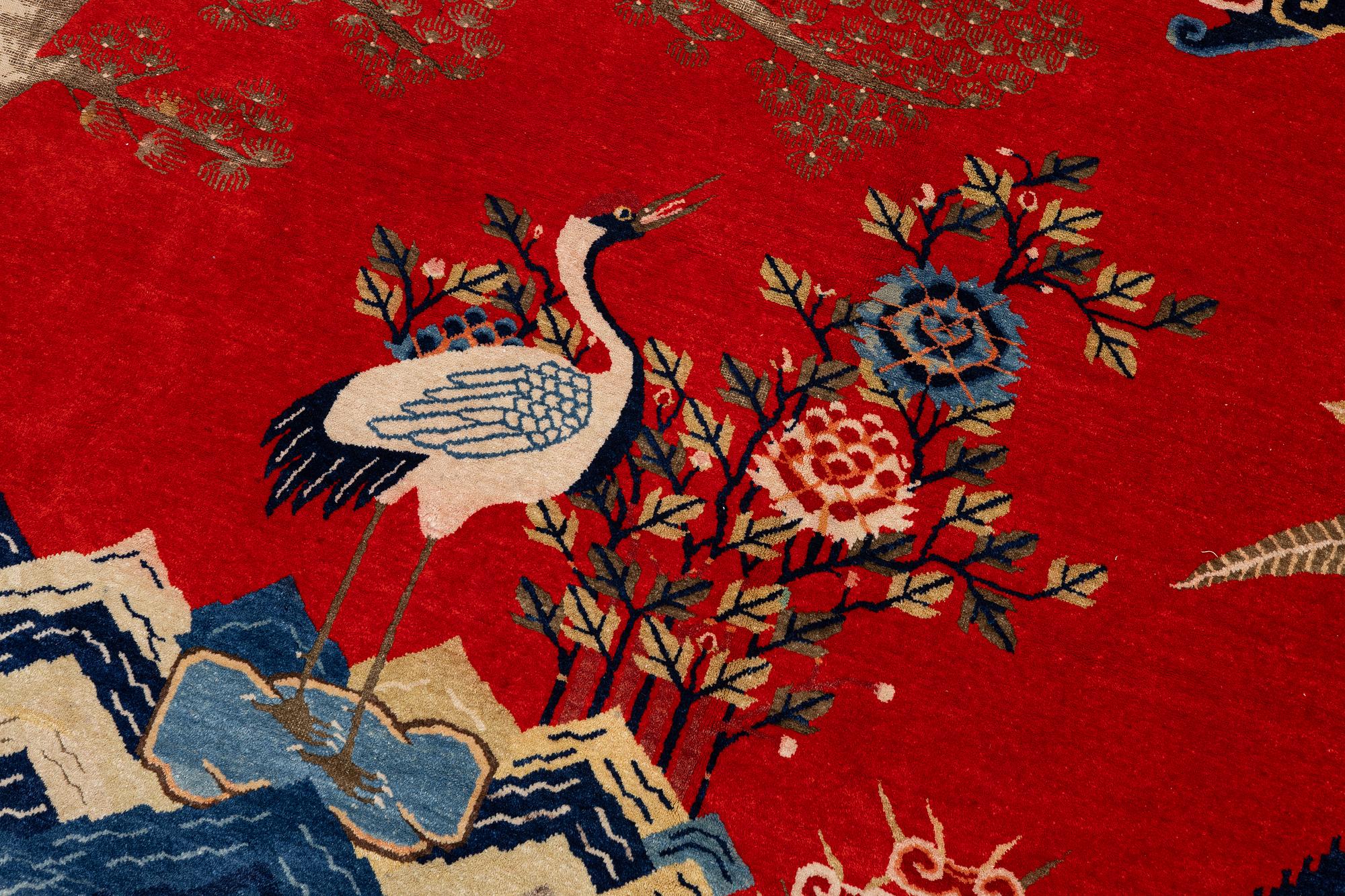 A Chinese Baoutou carpet, around 1900, c. 270 x 182 cm.