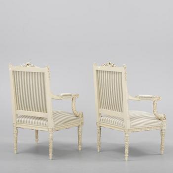 SALONGSGRUPP, 8 delar, Louis XVI-stil, 1900-talets första hälft.