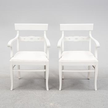 Karmstolar, ett par, Karl Johan-stil, 1900-talets första hälft.