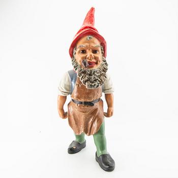 Gnome probably Germany mid-20th century painted terracotta.