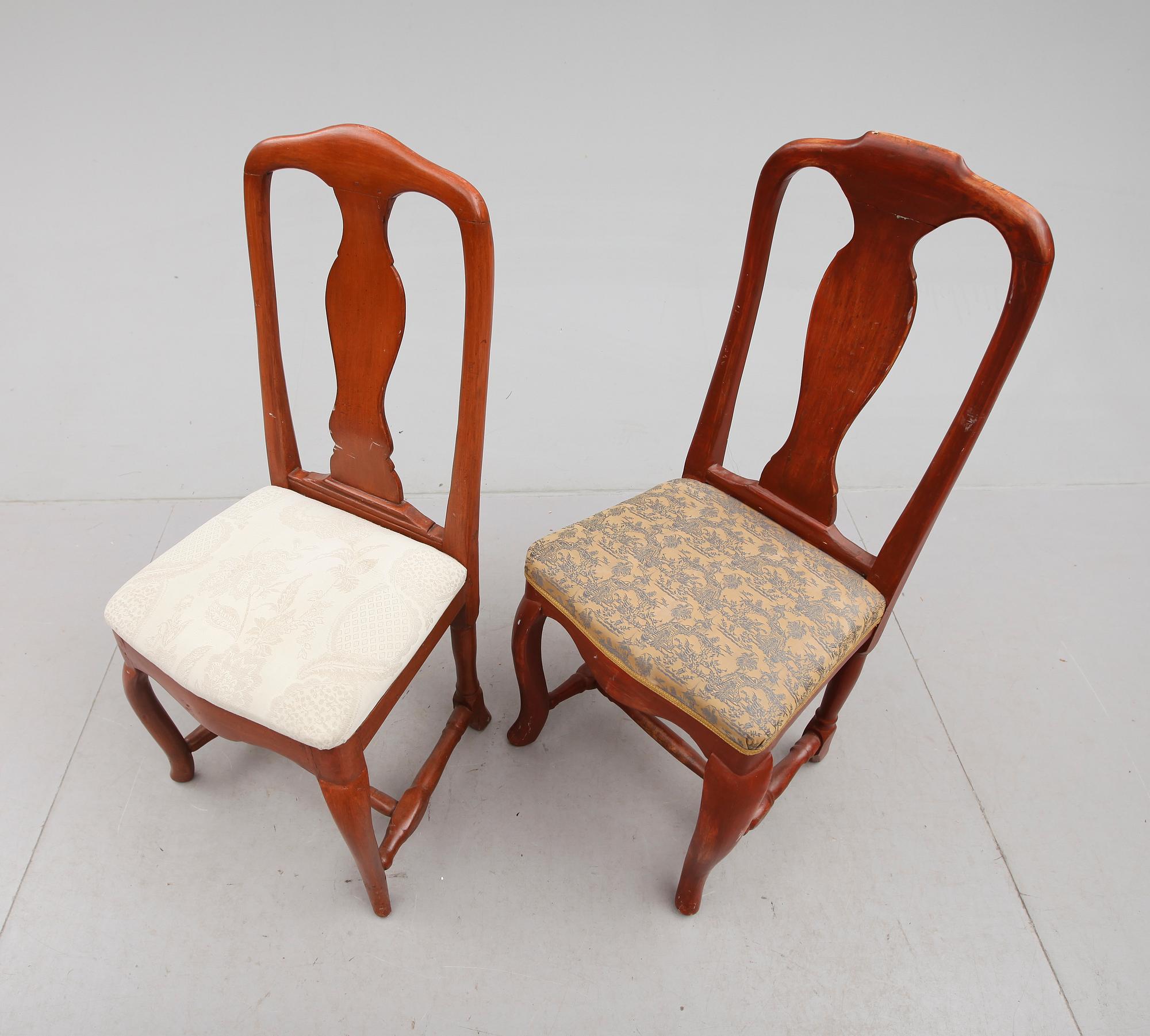STOLAR, 2 st, senbarock, 1700-tal.