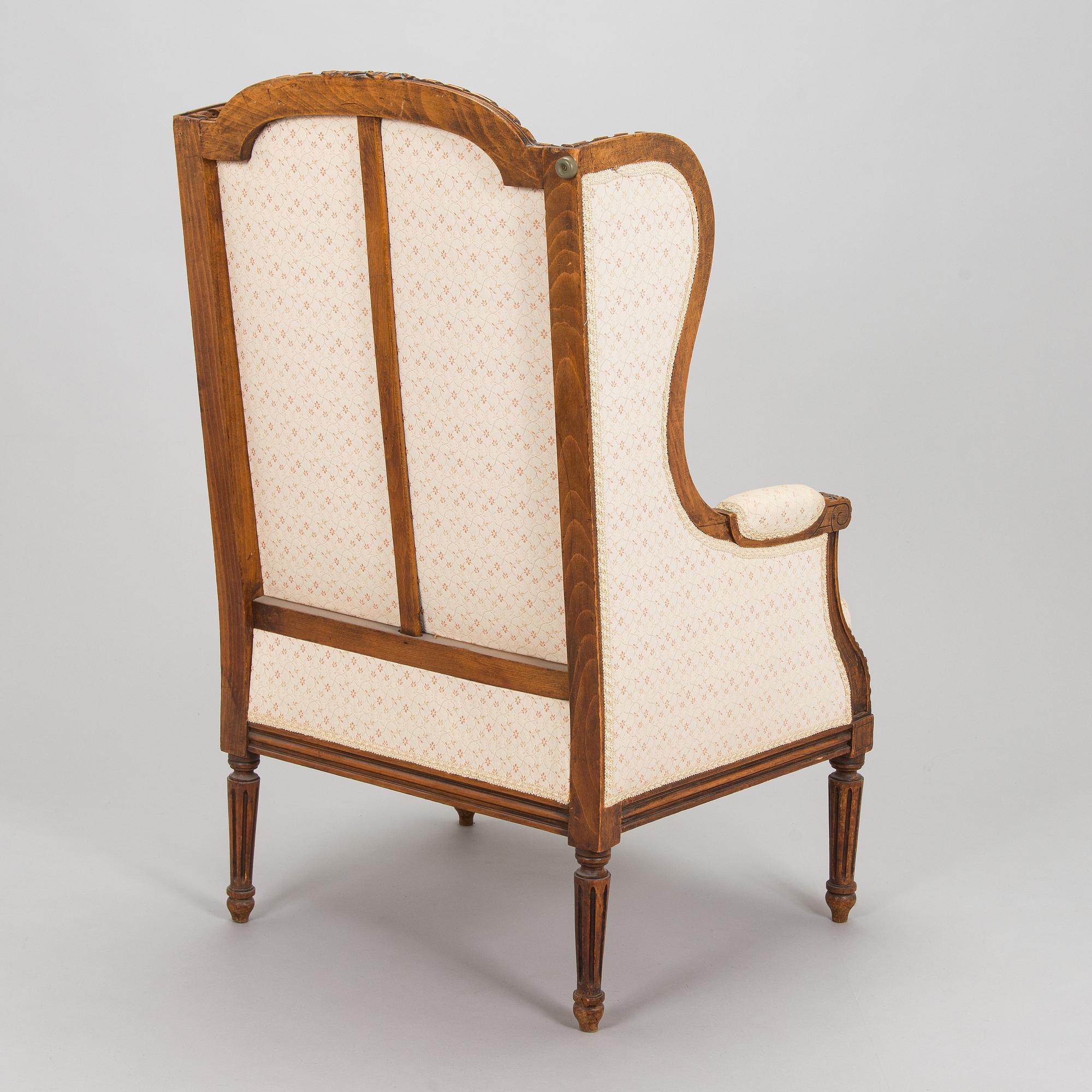 Nojatuoli, Bergère, Louis XVI -tyyli, 1900-luvun alkupuoli.