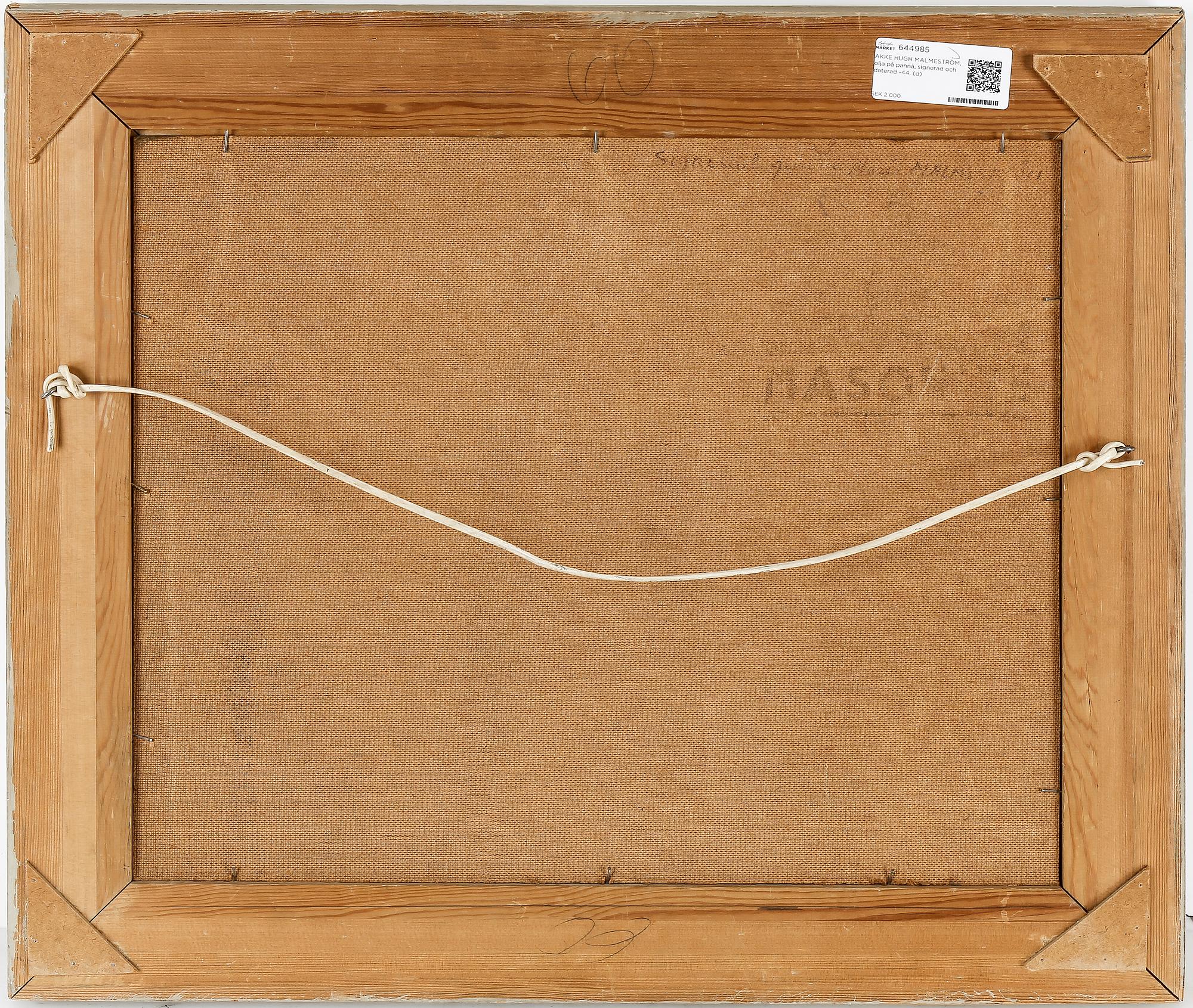 AKKE HUGH MALMESTRÖM, olja på pannå, signerad och daterad -44.