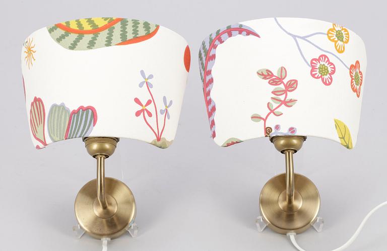 VÄGGLAMPOR, ett par, mässing, Josef Frank, modell 2143-2, Firma Svenskt Tenn.